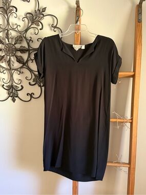 Cynthia Rowley Black Silk V-Notch Dress